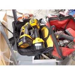 DEWALT 18VOLT SET - 2 DRILLS, 2 BATTERIES, CHARGER AND BAG