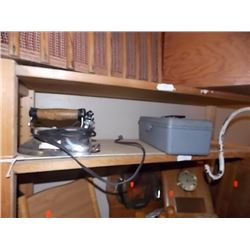 VINTAGE ELECTRIC IRON & SEWING NOTIONS