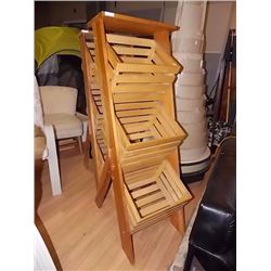 SOLID WOOD ORGANIZER - DISPLAY CABINET  - 3 BINS