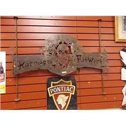 MEMORABILIA - COLLECTOR SIGN - METAL - SKULL 39"L X 32" H