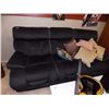 Image 1 : LIKE NEW BLACK RECLINING SOFA NO CORD