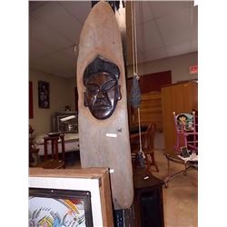 HAND CRAFTED CARVED WOOD PLAQUE BY D.E.B. - 3' LONG