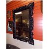 Image 1 : LARGE ORNATE WALL MIRROR WITH BLACK FRAME - 30 X 40"