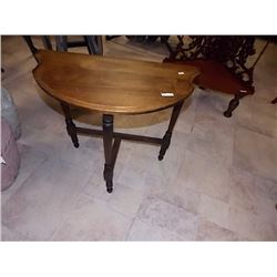 WOOD HALF MOON TABLE