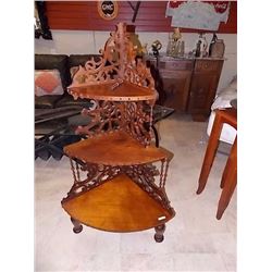 VINTAGE HAND CRAFTED CORNER SHELF - 2 PC
