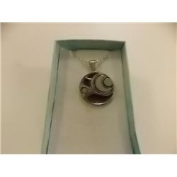 NECKLACE - FIRST NATIONS STERLING SILVER - SALMON DESIGN - SIGNED BY ARTIST