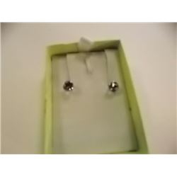 EARRINGS - 1.40 CT AMETHYST IN 14KT WHITE GOLD SETTING - INCLUDED CERTIFICATE $350