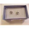 Image 1 : EARRINGS - NEW HEART FACETED OPAQUE COLOUR MERCURY TOPAZ & DIAMOND IN STERLING SILVER SETTING - RETA