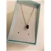 Image 3 : NECKLACE - 1CT OVAL FACETED GARMET & DIAMOND IN STERLING SILVER SETTING - INCLUDES CERTIFICATE $280