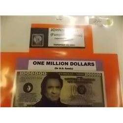 NOVELTY BILL - 1 MILLION DOLLATE BILL - JOHNNY CASH