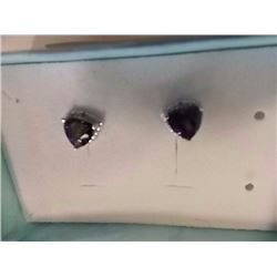 EARRINGS - 2.2 CTW TRILLION FACETED MYSTIC TOPAZ & DIAMONDS IN STERLING SILVER SETTING - INCLUDES CE