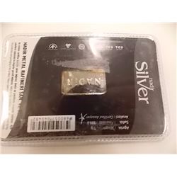 SILVER BAR - .999 FINE SILVER - 5 GRAMS - NADIR REFINERY CERTIFICATE WITH SERIAL NUMBER