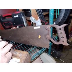 VINTAGE ALL METAL HAND SAW