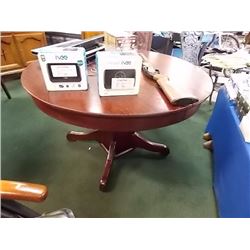 ROUND MAHOGANY  WOOD DINING TABLE - 46" DIAMETER