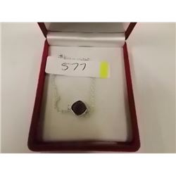 BRACELET - ROUND FACETED AMETHYST IN STERLING SILVER BEZEL SETTING - ADJUSTABLE SIZE - RETAIL ESTIMA