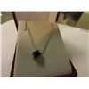 Image 1 : NECKLACE - ROUND FACETED SMOKEY TOPAZ & ROUND FACETED DIAMOND IN STERLING SILVER SETTING - RETAIL ES