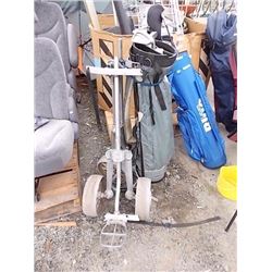 SET OF GOLF CLUBS & 2 CARTS & BAG