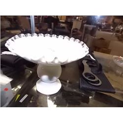 WHITE PEDESTAL CANDY DISH
