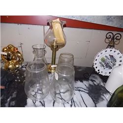 OIL LAMP - MADE IN ENGLAND - WITH 4 FLUTES