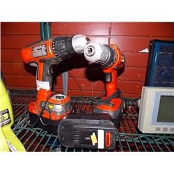 B & D DRILL SET - 18VOLT - 2 DRILLS, 2 BATTERIES & CHARGER - 5PCTTL - PS