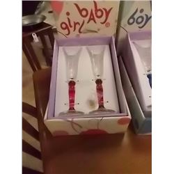 NEW SET OF GLASSES - 2 PC SET - RED - RETAIL ESTIMATE $29.99