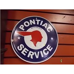 AUTOMOBILIA MEMORABILIA - METAL SIGN - PONTIAC SERVICE