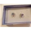 Image 2 : EARRINGS - NEW HEART FACETED OPAQUE COLOUR MERCURY TOPAZ & DIAMOND IN STERLING SILVER SETTING - RETA