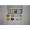 Image 1 : PIRATES OF THE CARIBBEAN COMPLETE SET OF 7 DIFFERENT SCREEN USED TREASURE COINS WITH GOLD CHAIN