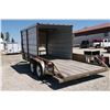 Image 5 : Flatbed Trailer- Tandem Axle- 18'X7'- 11' Is coverd with heavy frame and tin- Pull Good