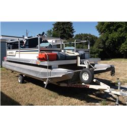 1991 Kennedy Pontoon Boat- Trailer- 16'- Johnson 28 HP outboard- Fish Finder- Dual Tanks