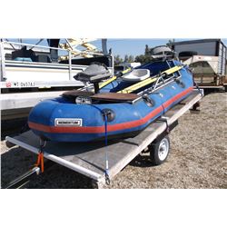 Momentum Oriole Raft- Frame- 12'- Trailer- Swivel Seats- 3 oars- Pump- Clear MT title