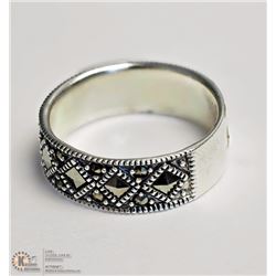 STERLING SILVER ANTIQUE DESIGN MARCASCITE RING