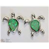 Image 2 : ST. SILVER SYNTHETIC OPAL TURTLE SHAPED EARRINGS
