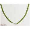 Image 2 : STERLING SILVER CLASP NEPHRITE JADE 14" NECKLACE