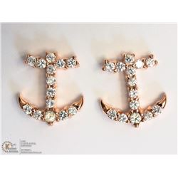ST. SILVER GOLD PLATED CUBIC ZIRCONIA EARRINGS