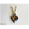Image 1 : 10KT Y. GOLD ALEXANDRITE & TOPAZ HEART PENDANT