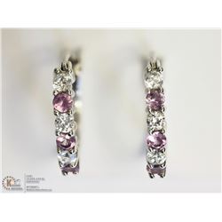 ST. SILVER ALEXANDRITE & CUBIC ZIRCONIA EARRINGS