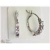 Image 2 : ST. SILVER ALEXANDRITE & CUBIC ZIRCONIA EARRINGS