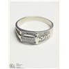 Image 1 : STERLING SILVER CUBIC ZIRCONIA MEN'S RING SIZE 9.5