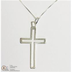 STERLING SILVER 18" CROSS NECKLACE
