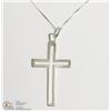 Image 1 : STERLING SILVER 18" CROSS NECKLACE