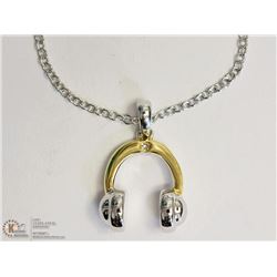 STERLING SILVER GOLD PLATED DIAMOND NECKLACE