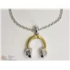 Image 1 : STERLING SILVER GOLD PLATED DIAMOND NECKLACE