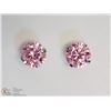 Image 1 : 10KT WHITE GOLD PINK CUBIC ZIRCONIA EARRINGS