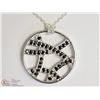 Image 1 : ST. SILVER BLACK CUBIC PENDANT W/CHAIN NECKLACE
