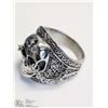 Image 4 : STAINLESS STEEL SIZE 11 GOTHIC MENS RING W/CHAINS