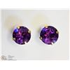 Image 1 : 14KT YELLOW GOLD AMETHYST STUD EARRINGS