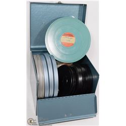 VINTAGE REELS CARSON PERMAFLEX & CAN SET IN METAL