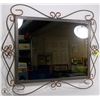Image 1 : COPPER COLORED HEAVY METAL FRAMED MIRROR -
