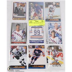SHEET OF ASST WAYNE GRETZKY CARDS